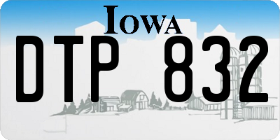 IA license plate DTP832