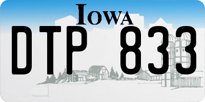 IA license plate DTP833