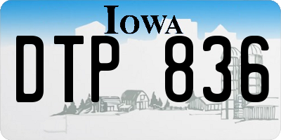 IA license plate DTP836