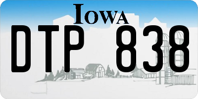 IA license plate DTP838