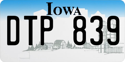 IA license plate DTP839