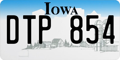 IA license plate DTP854