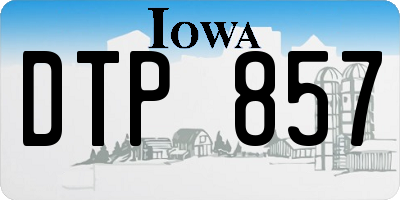 IA license plate DTP857