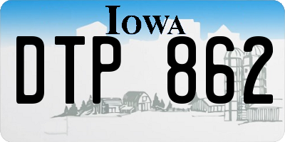 IA license plate DTP862