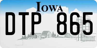 IA license plate DTP865