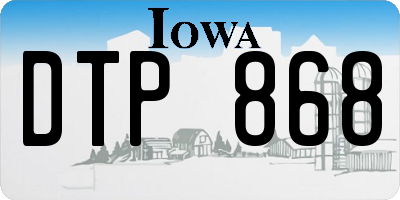 IA license plate DTP868