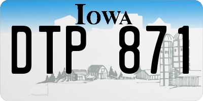 IA license plate DTP871