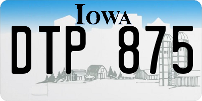 IA license plate DTP875