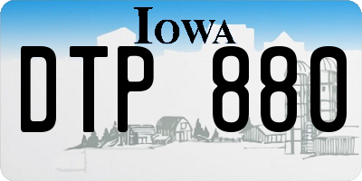 IA license plate DTP880