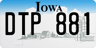IA license plate DTP881