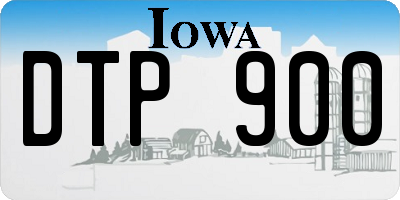 IA license plate DTP900