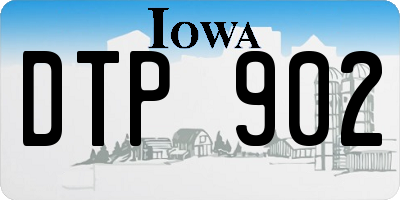 IA license plate DTP902