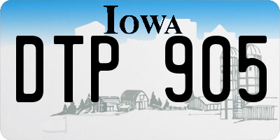 IA license plate DTP905