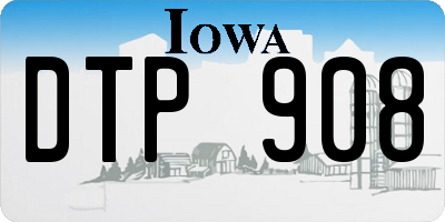 IA license plate DTP908
