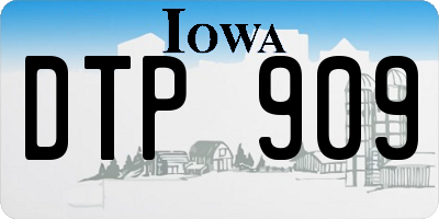IA license plate DTP909