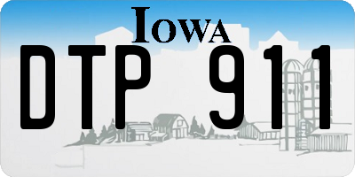 IA license plate DTP911