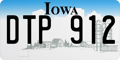 IA license plate DTP912