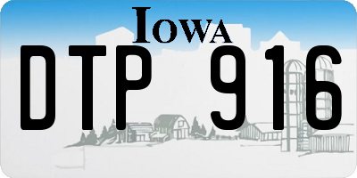 IA license plate DTP916