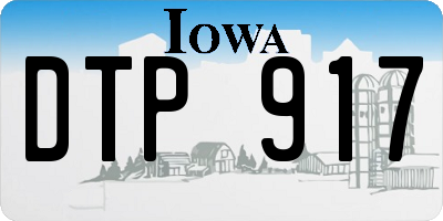 IA license plate DTP917