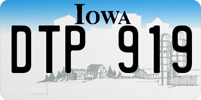 IA license plate DTP919