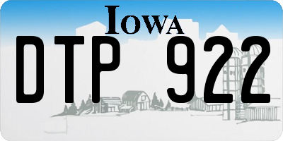 IA license plate DTP922