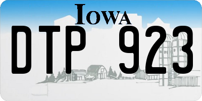 IA license plate DTP923