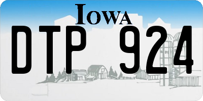IA license plate DTP924