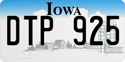IA license plate DTP925