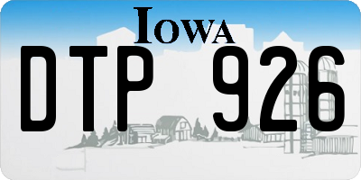 IA license plate DTP926