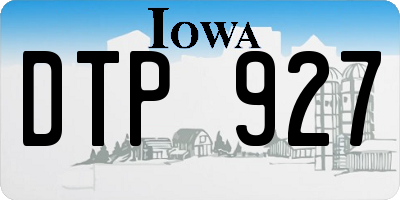 IA license plate DTP927