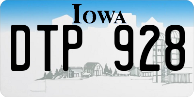 IA license plate DTP928
