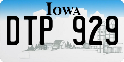 IA license plate DTP929