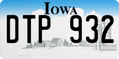 IA license plate DTP932