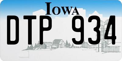 IA license plate DTP934