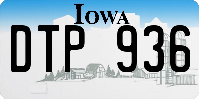 IA license plate DTP936