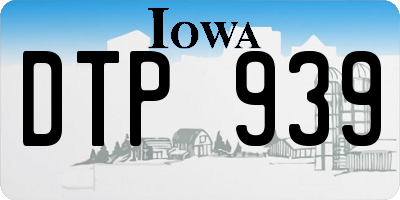 IA license plate DTP939