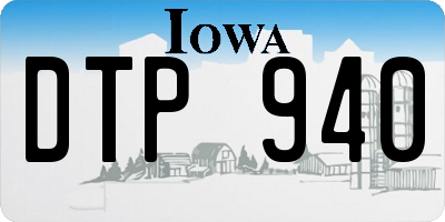 IA license plate DTP940
