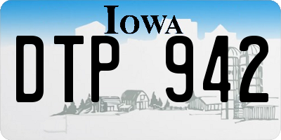 IA license plate DTP942