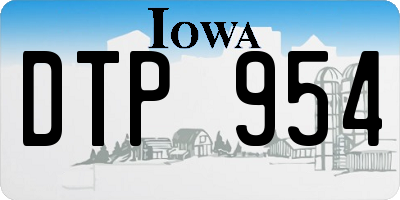 IA license plate DTP954