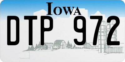 IA license plate DTP972