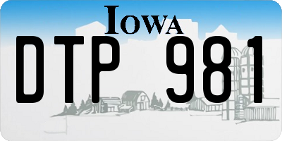 IA license plate DTP981