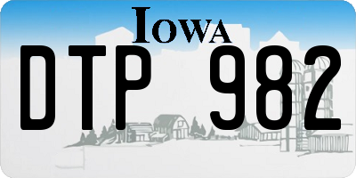 IA license plate DTP982