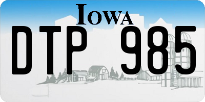 IA license plate DTP985