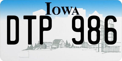 IA license plate DTP986