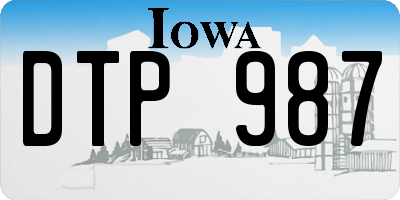 IA license plate DTP987