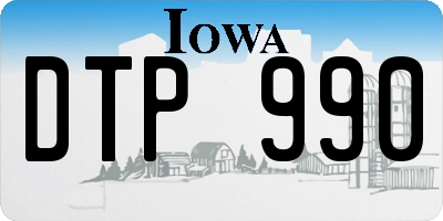 IA license plate DTP990