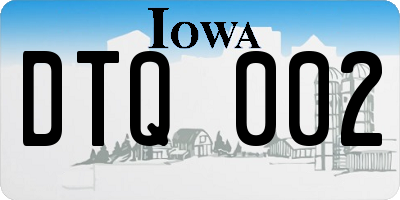 IA license plate DTQ002