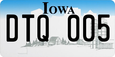 IA license plate DTQ005