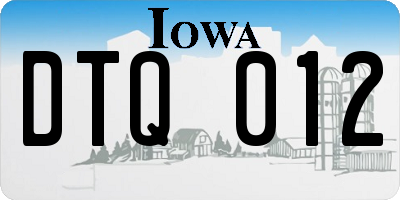 IA license plate DTQ012