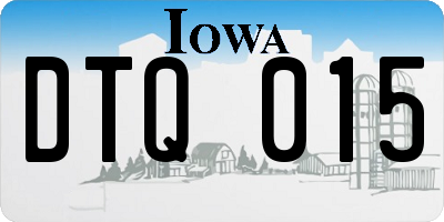 IA license plate DTQ015